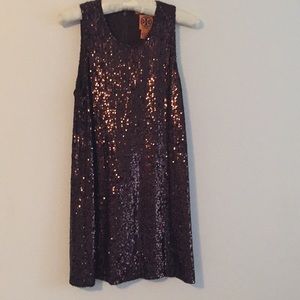 Tory Burch sequin swing dress - dark brown